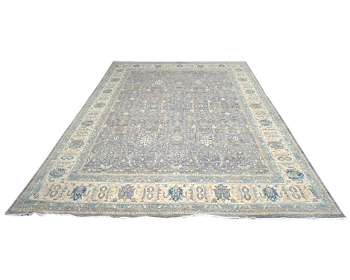 12x15 Ziegler Gray Afghan Hand Knotted Wool Area Rug